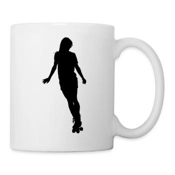 Roller Derby skater girl, quad skates roller skate - Tasse - Weiß - Rechts