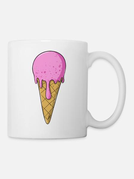 Eis | Rosa Pink Eiscreme | Ice Cream - Tasse - Weiß