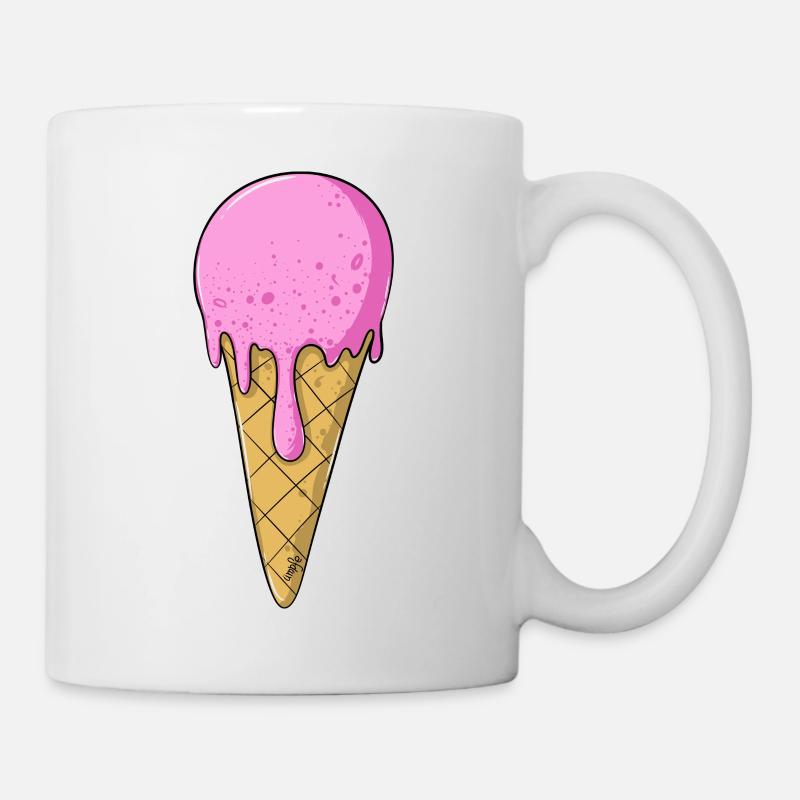 Eis | Rosa Pink Eiscreme | Ice Cream - Tasse - Weiß