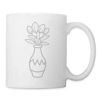 Design schöne Tulpen Blumenvase - Tasse - Weiß - Rechts