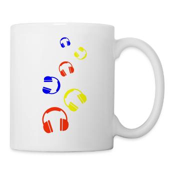 Kopfhörer Symbol - Tasse - Weiß - Rechts
