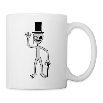 Sir Alien winkt freundlich - Tasse - Weiß - Rechts