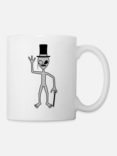 Sir Alien winkt freundlich - Tasse - Weiß