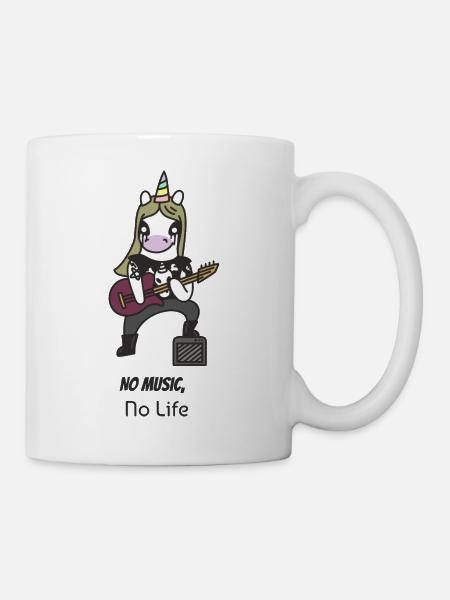 unicorn Einhorn No music - Tasse - Weiß