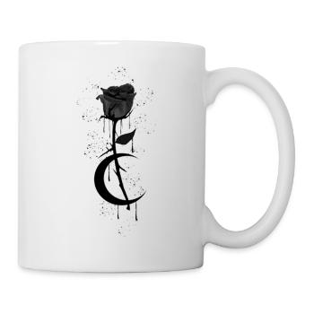Gothic Mond Rose - Black Metal - Tasse - Weiß - Rechts