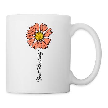 Fleurs Bonnes Vibrations - Mug blanc - blanc - Droite