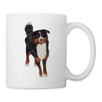 Bouvier Bernois - peinture à l'aquarelle - Mug blanc - blanc - Droite