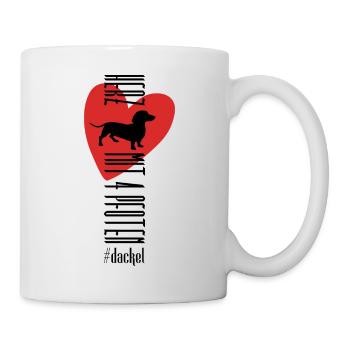 Herz mit vier Pfoten - Dackel - Tasse - Weiß - Rechts
