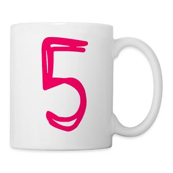 5 JAHRE. 5-JÄHRIGES JUBILÄUM. GEBURTSTAG 5 JAHRE. 5 - Tasse - Weiß - Rechts