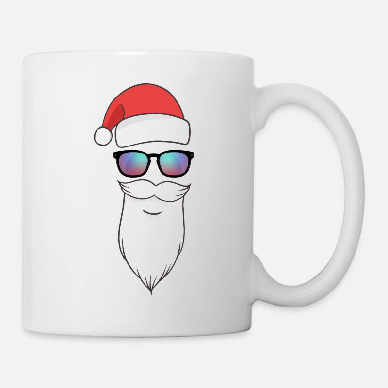 Weihnachtsmann mit Sonnenbrille - Tasse - Weiß