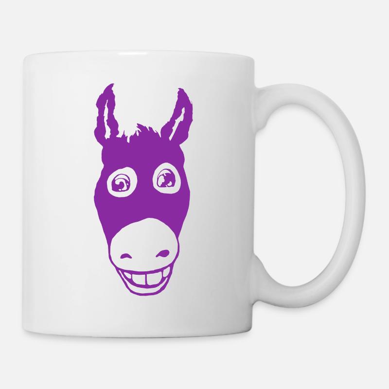 Âne souriant violet - Mug blanc - blanc