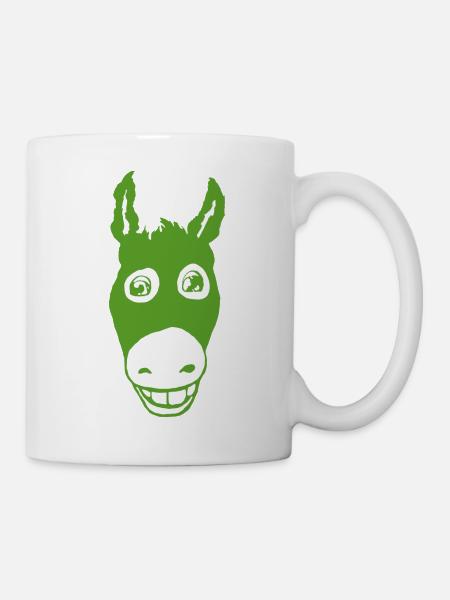 Vert âne souriant - Mug blanc - blanc