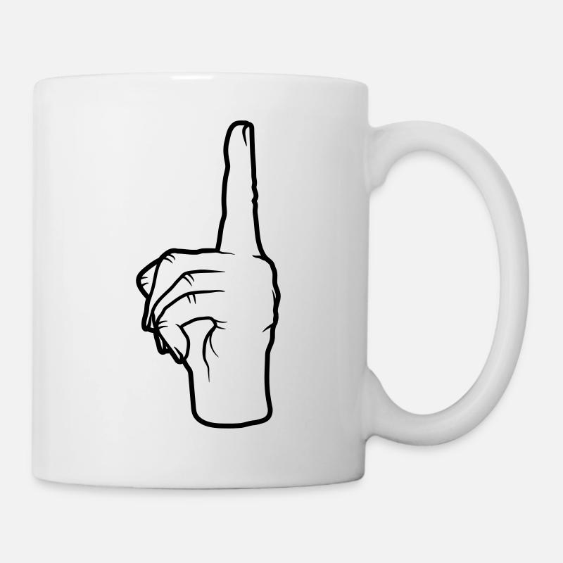 Hand Geste nach oben - Tasse - Weiß