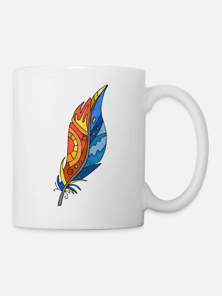 Feder - Tasse - Weiß