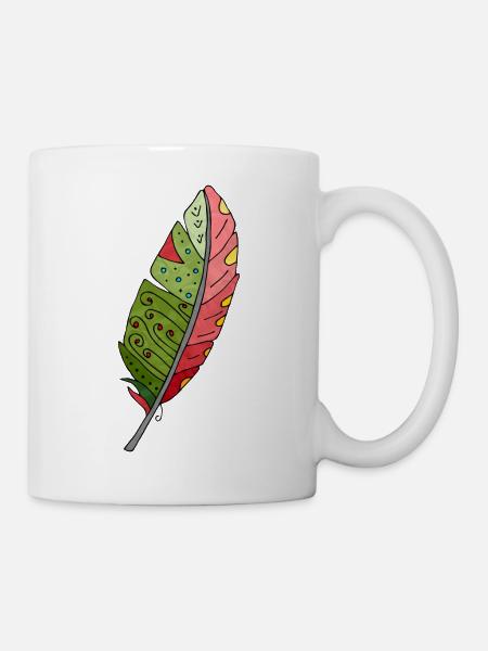 Feder - Tasse - Weiß