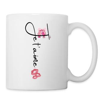 Je t'aime oiseau Saint Valentin - Mug blanc - blanc - Droite