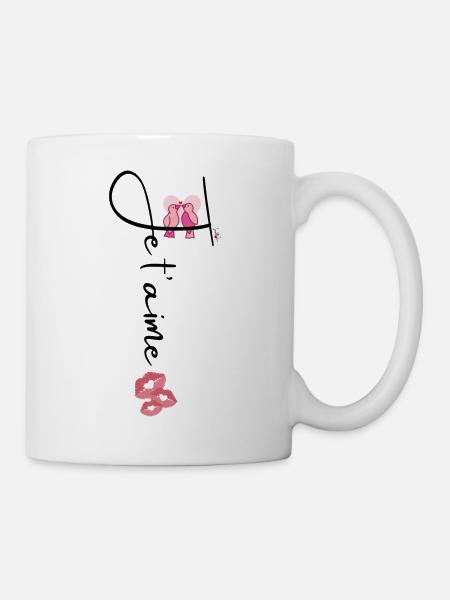 Je t'aime oiseau Saint Valentin - Mug blanc - blanc