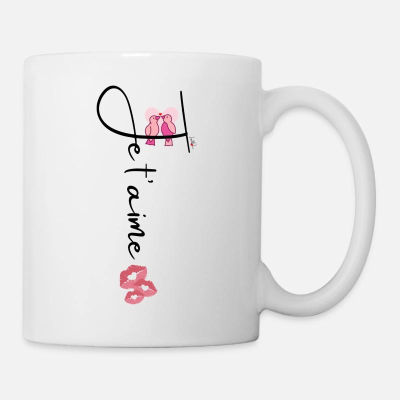 Je t'aime oiseau Saint Valentin - Mug blanc - blanc