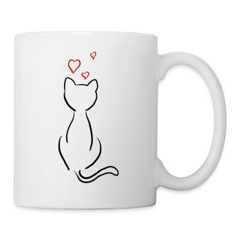 Kitten thinking about love - Mug - white - Right