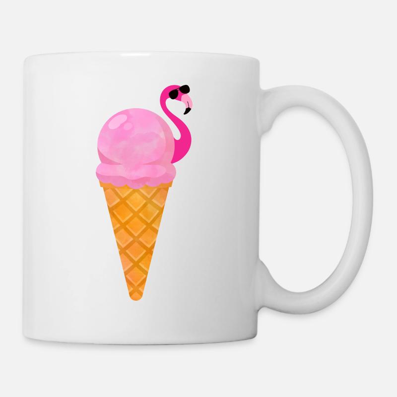 Ice cream Waffeleis Eiskugel Flamingo Eis - Tasse - Weiß