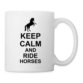 Horse keep calm and ride horses white - Mug - white - Right
