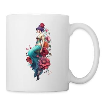 Die Frau aus den Blumen - Tasse - Weiß - Rechts