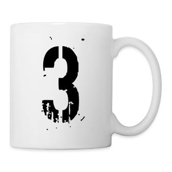 3 Zahl 3 Jahre - Tasse - Weiß - Rechts