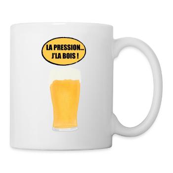 La pression… J’la bois ! - Mug blanc - blanc - Droite