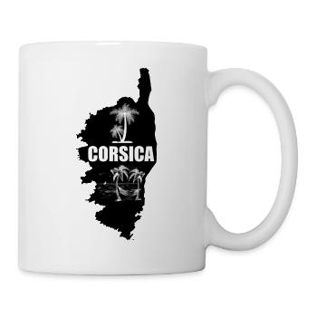 Corsica Insel mit Palmen Meer und Segelschiff - Tasse - Weiß - Rechts