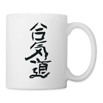 Aikido - Schriftzeichen Japanisch / Aikidoka - Tasse - Weiß - Rechts