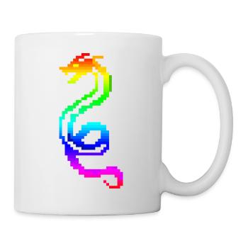 Bunter Retro-Drache - Tasse - Weiß - Rechts