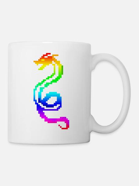 Bunter Retro-Drache - Tasse - Weiß