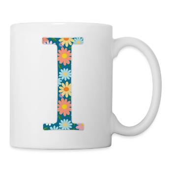 Customizable Monogram I Floral Pattern - Mug - white - Right