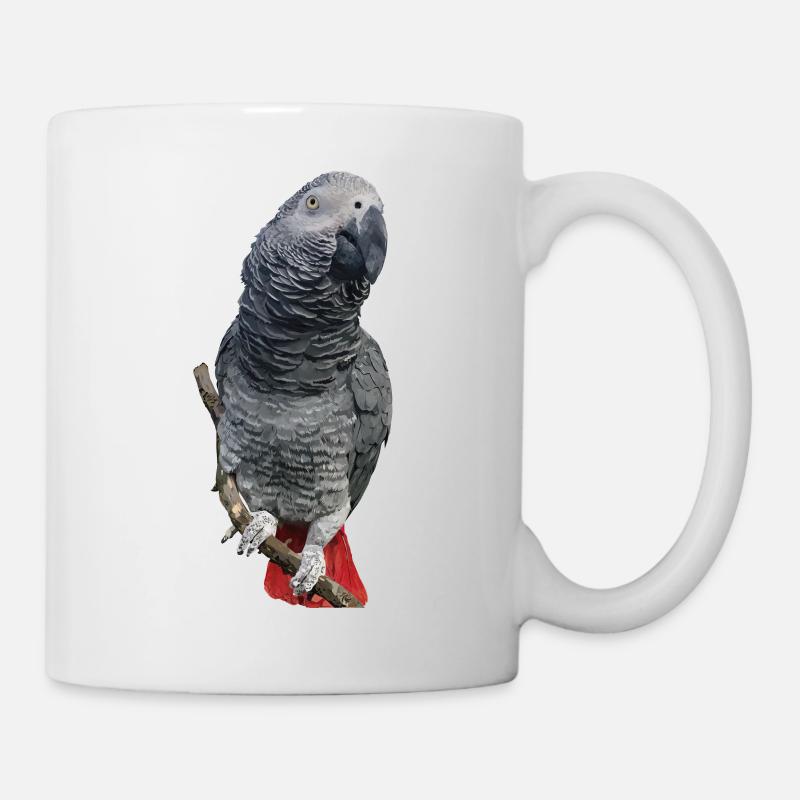 Grauer Papagei - Tasse - Weiß