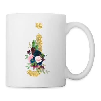 Buchstabe j gold floral - Tasse - Weiß - Rechts