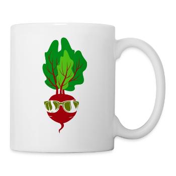 Un radis frais avec des lunettes de soleil légumes - Mug blanc - blanc - Droite