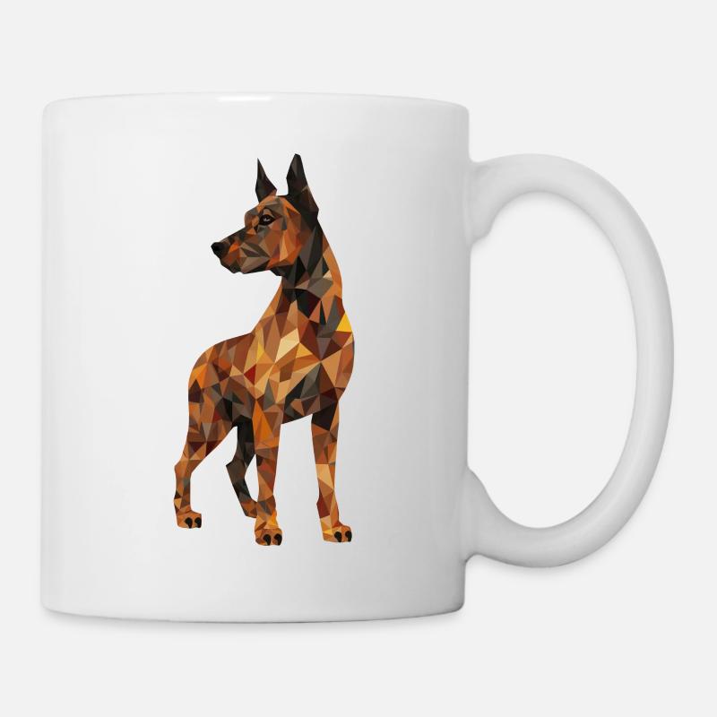 Dobermann Polygon - Tasse - Weiß