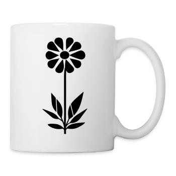 Blume mit Stiel - Tasse - Weiß - Rechts