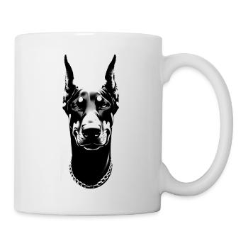 Doberman grins | Dog face - Mug - white - Right