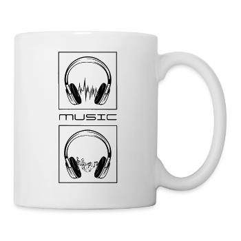 Casques audio. Musique. - Mug blanc - blanc - Droite