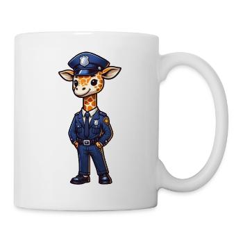Officier de police girafe mignon - Mug blanc - blanc - Droite