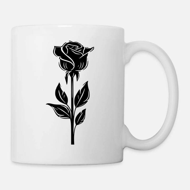 minimalist one colored rose - Mug - white