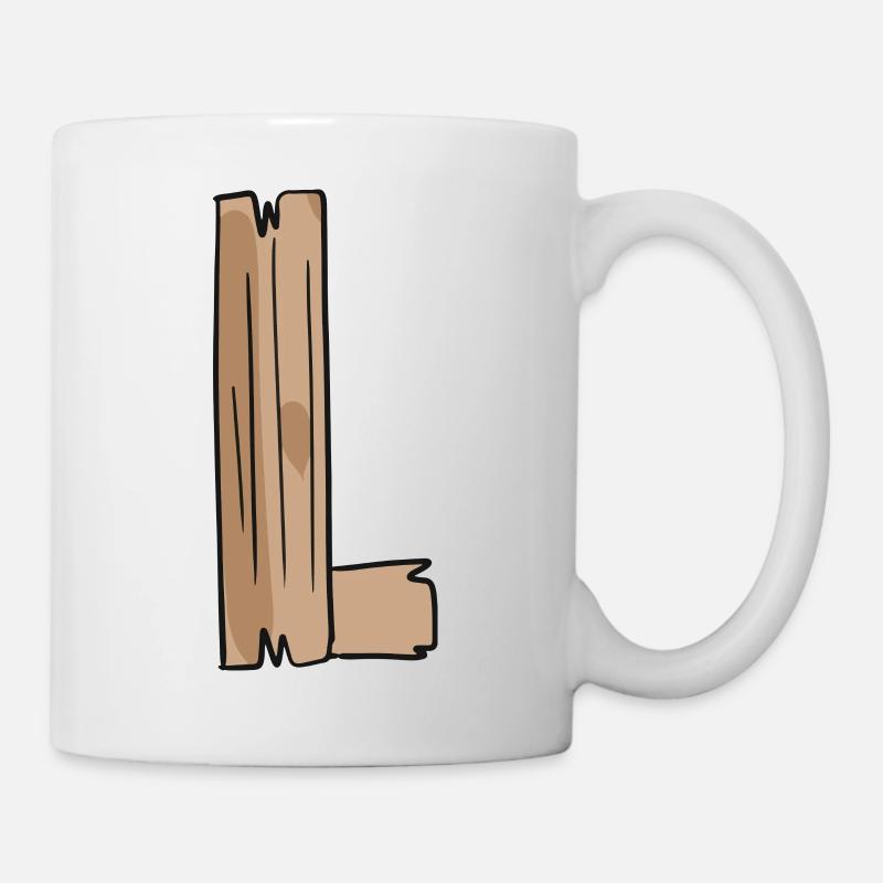 Buchstabe L Holz Holzbuchstabe Name - Tasse - Weiß
