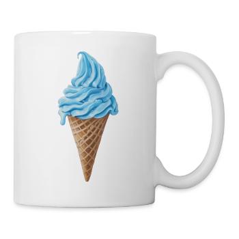 Blaues Eis - Tasse - Weiß - Rechts