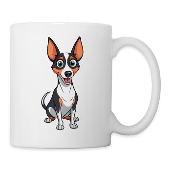 Curious Rat Terrier - Dog Artwork Pint - Mug - white - Right