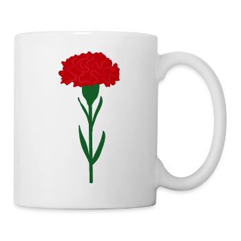 Single bright red carnation flower - Mug - white - Right