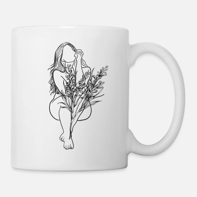 Femme Fleurs Confiance - Mug blanc - blanc