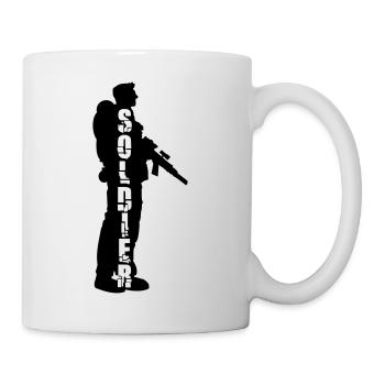 Soldat Silhouette Krieg General Freiheitskämpfer - Tasse - Weiß - Rechts