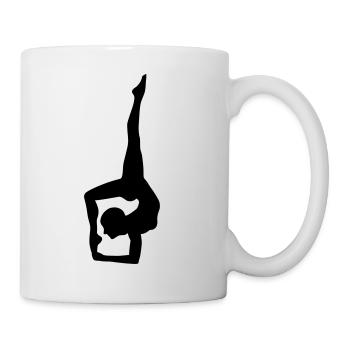 Silhouette de yoga blanche en pose articulée - Mug blanc - blanc - Droite