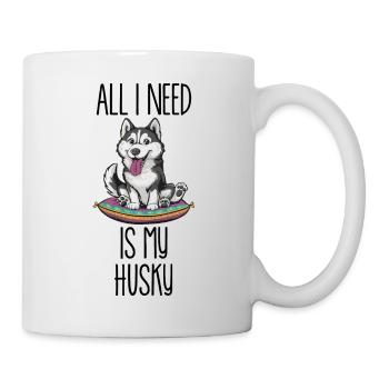 Tout ce dont j’ai besoin, c’est de mon Husky sibérien - j’adore les Huskies - Mug blanc - blanc - Droite